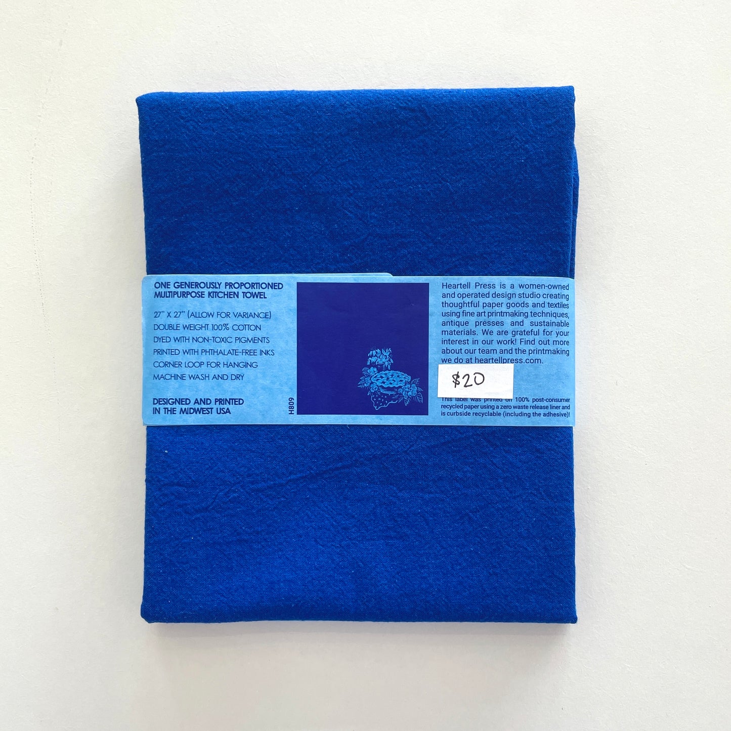 Screen Printed Blueberries Generous Kitchen Towel