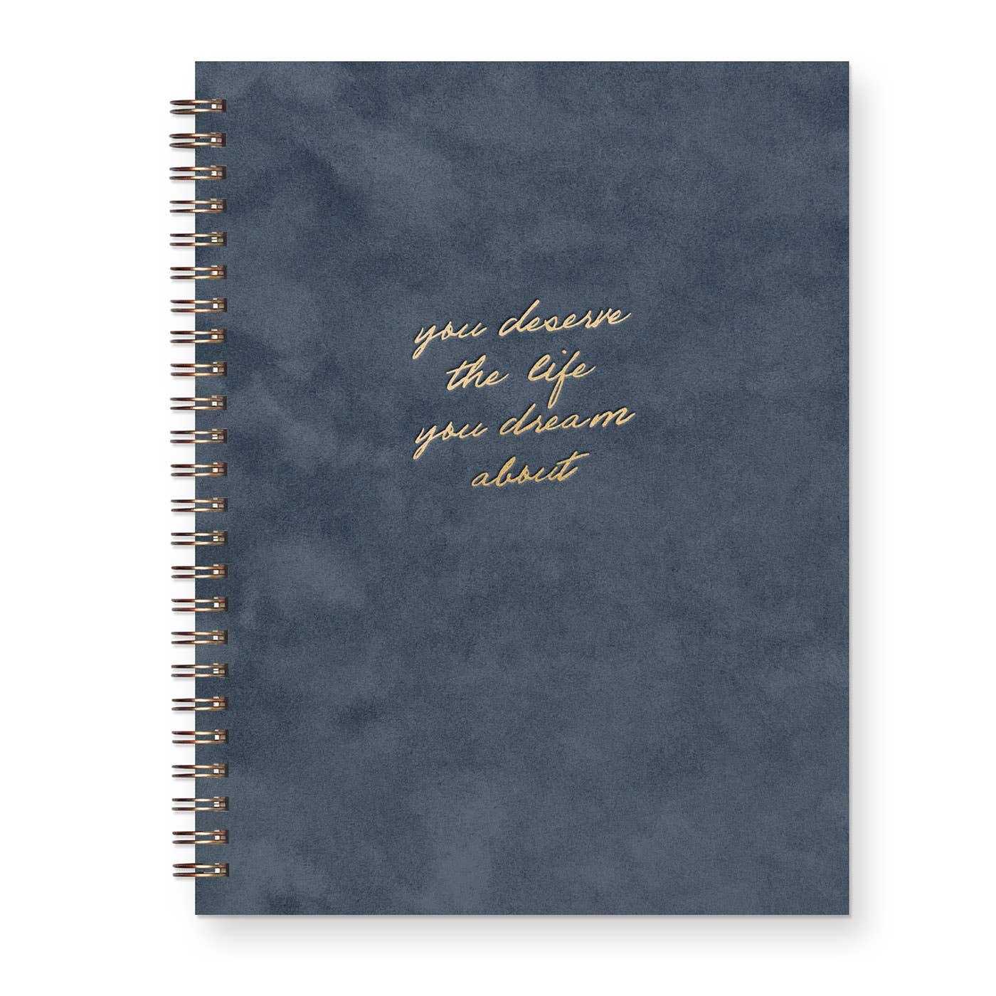 Life You Dream About Journal: Lined Notebook: Midnight Wave Suede Cover | Gold Foil
