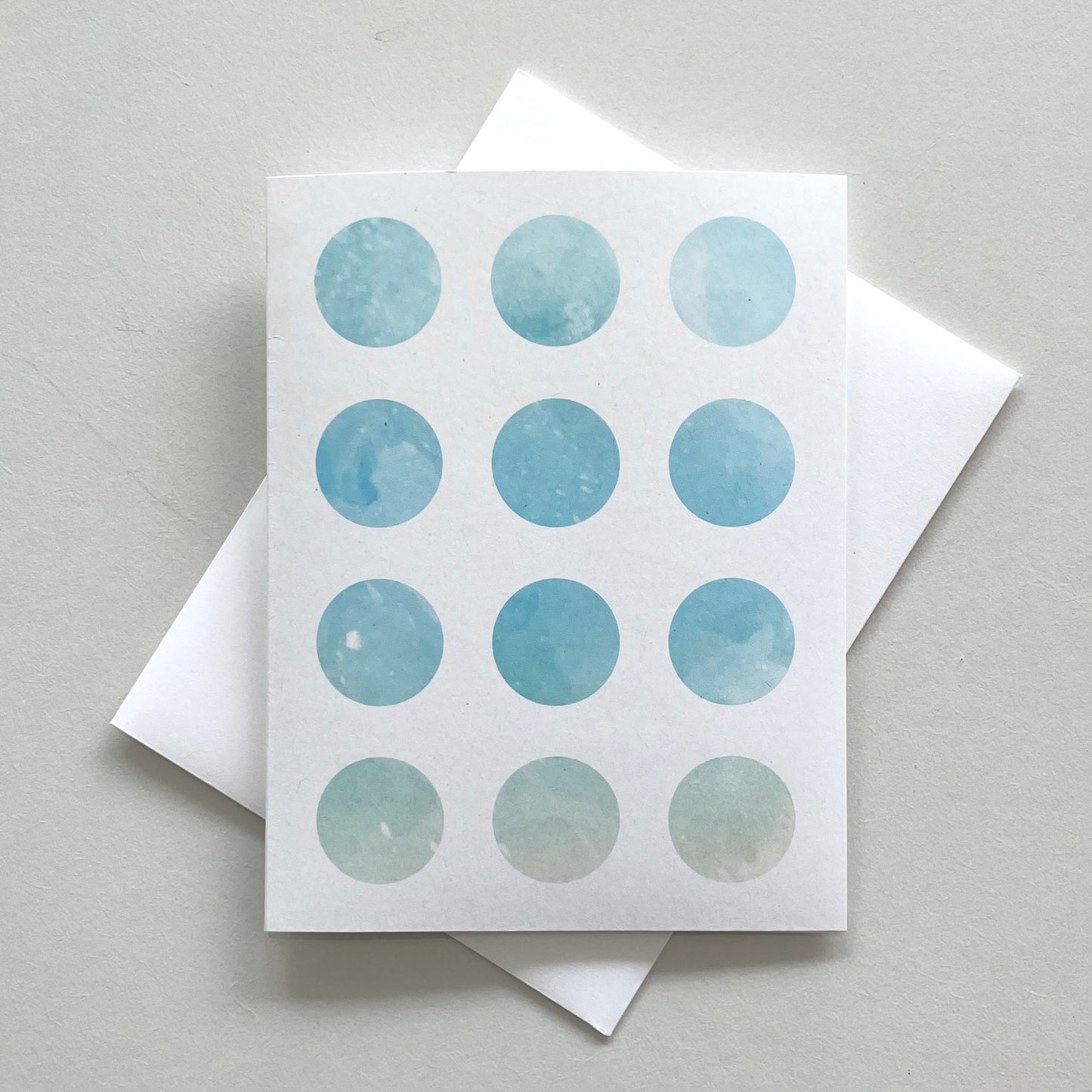 Watercolor Blue Dots Blank Greeting Card