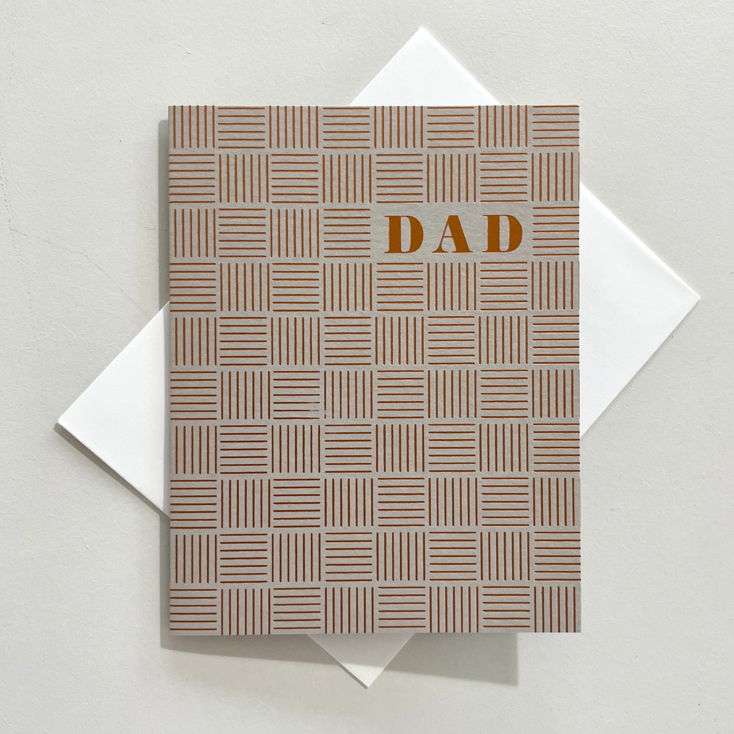 Modern Copper Check Dad Greeting Card