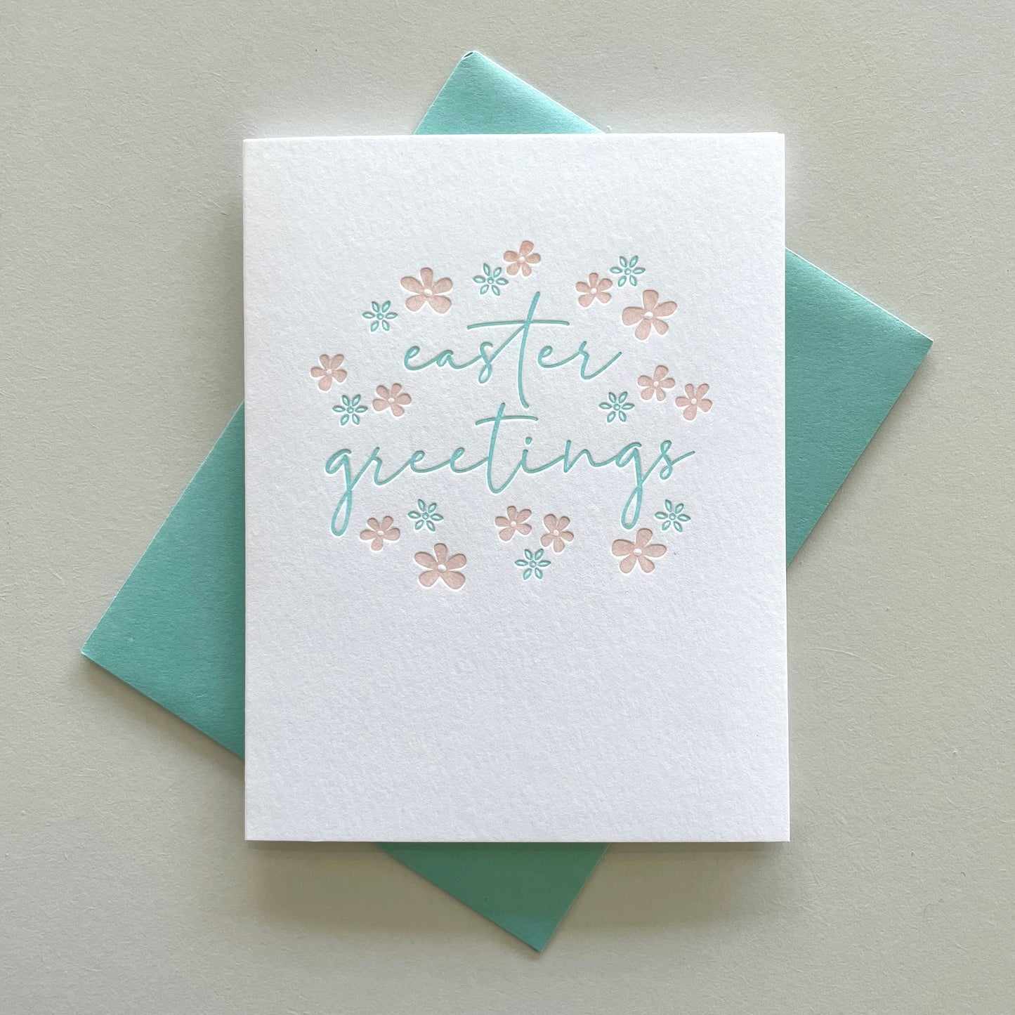 Easter Greetings Floral Letterpress Card