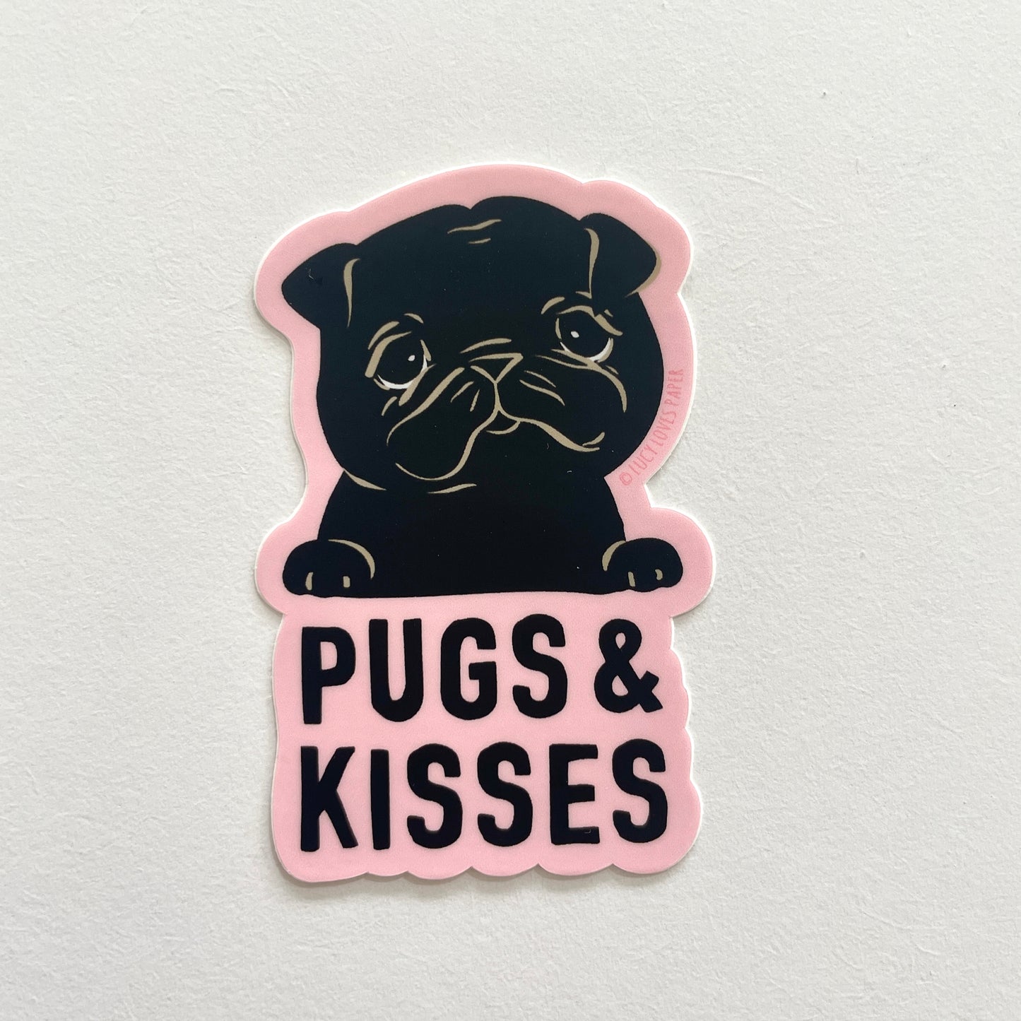 Pugs & Kisses Vinyl Sticker