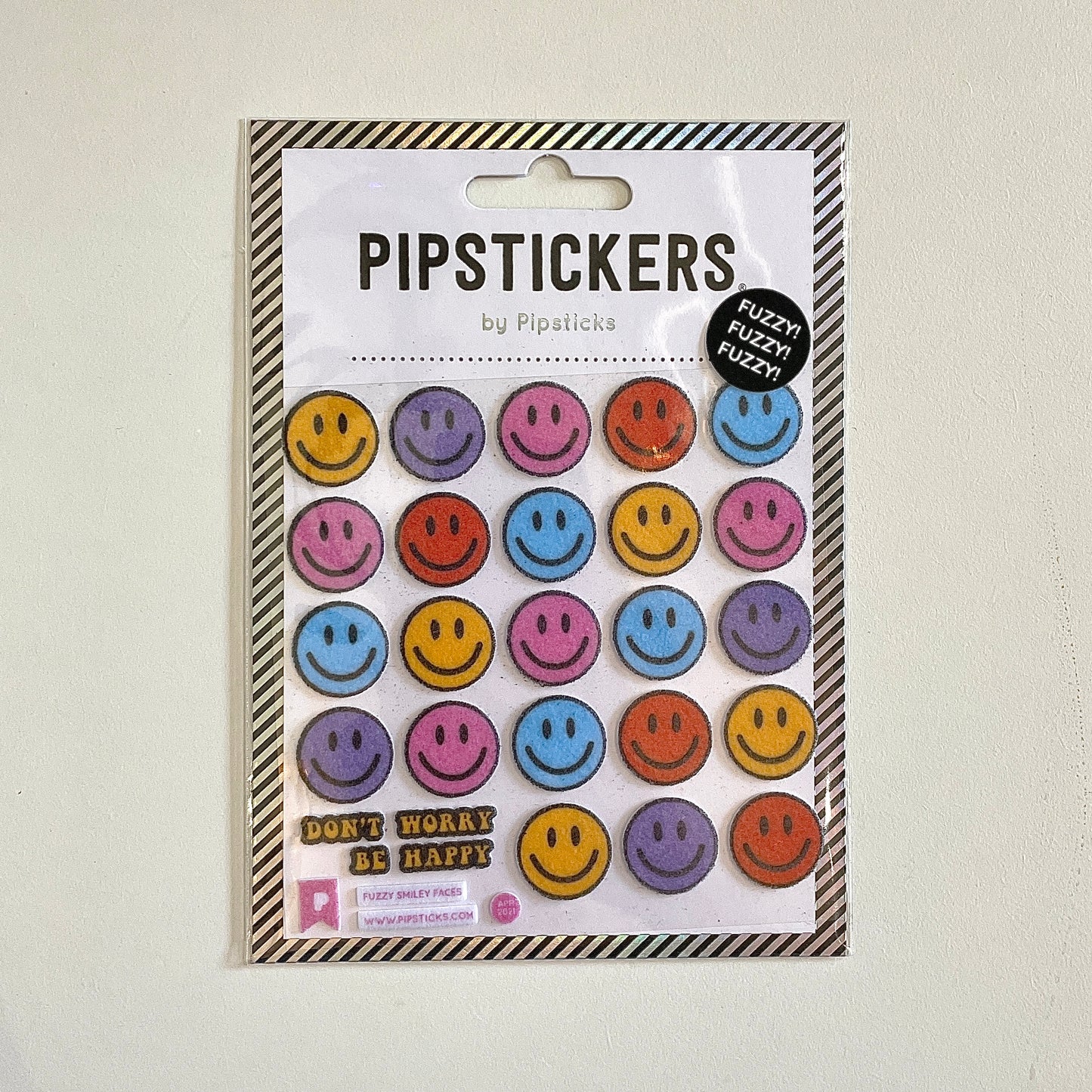 Fuzzy Smiley Face Pipstickers