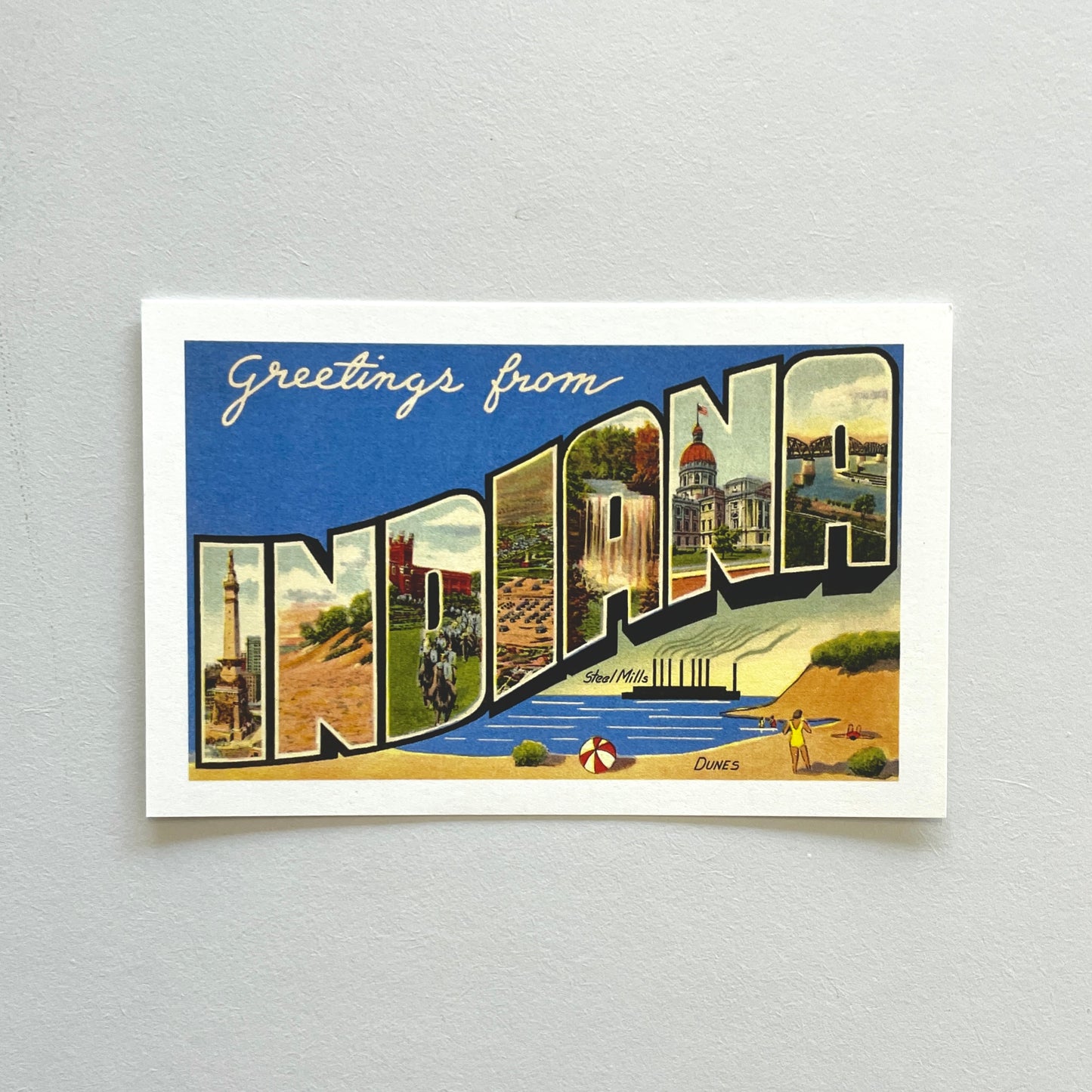 Greetings from Indiana Vintage Postcard