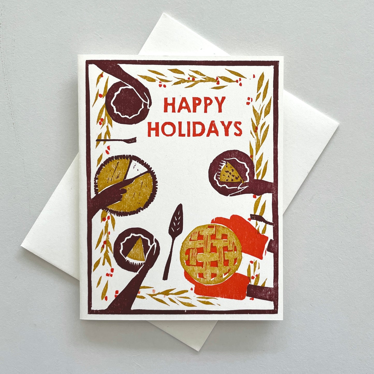 Happy Holidays Pie Feast Winter Holidays Card
