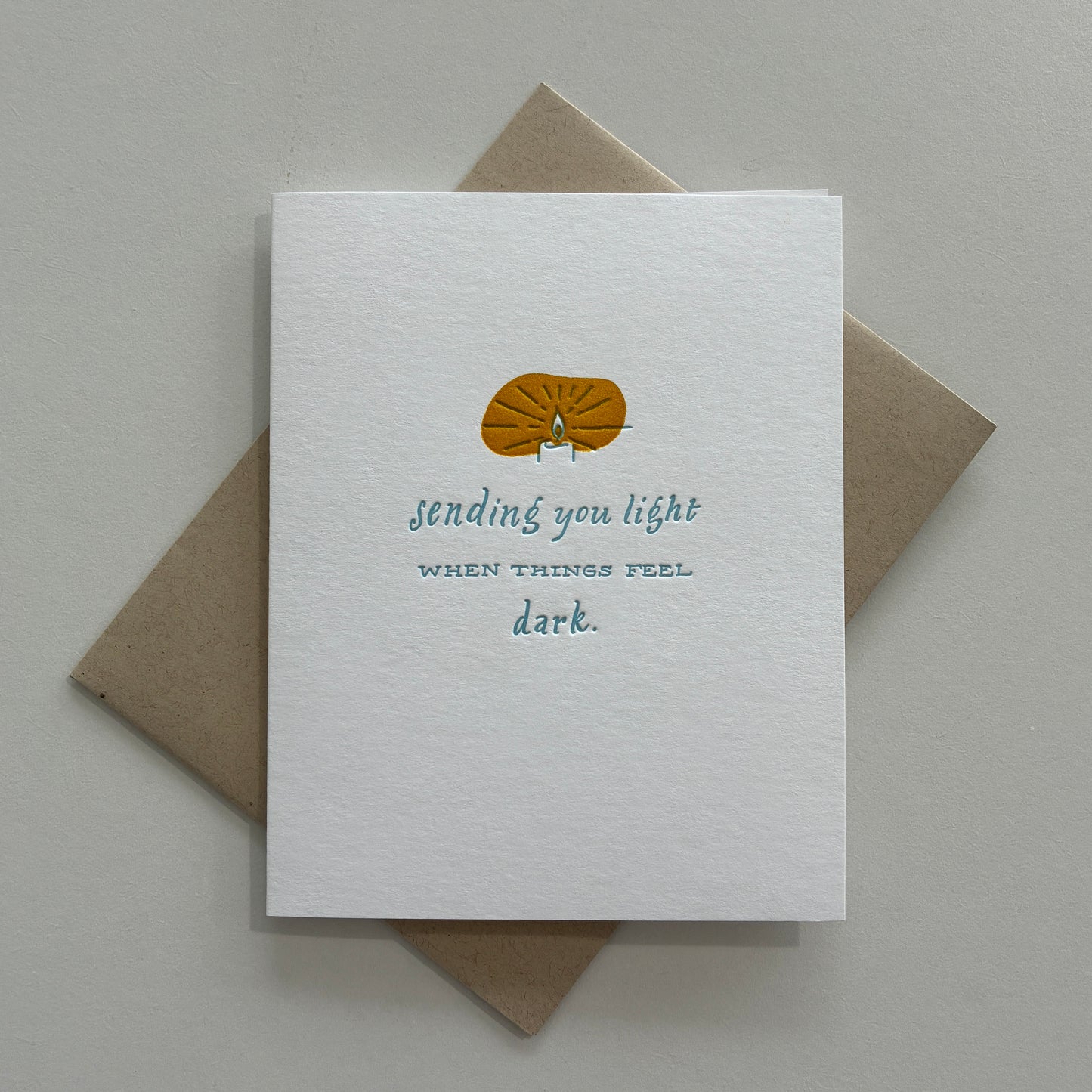Sending You Light Letterpress Sympathy Card