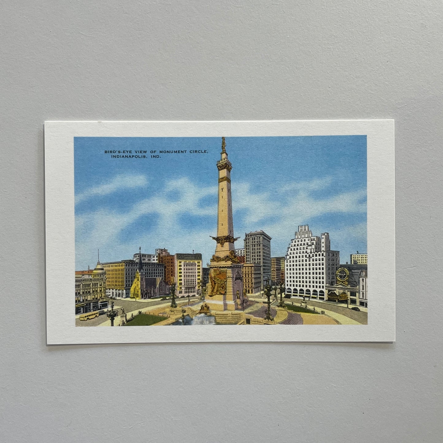 Vintage Monument Circle Postcard