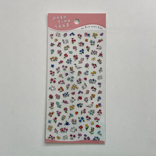 Poko Time Seal Flowers Sticker Sheet