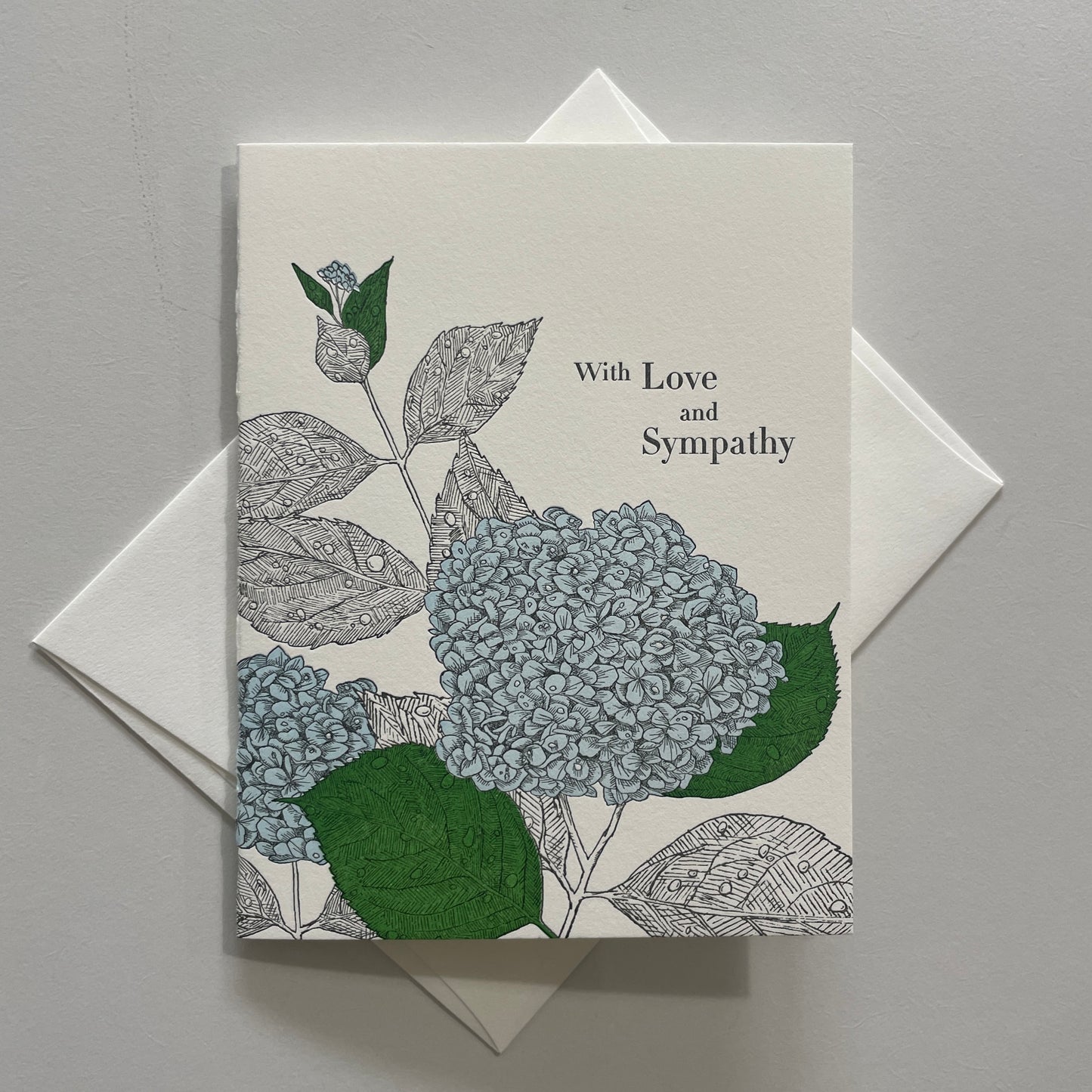 Hydrangea Sympathy Letterpress Card