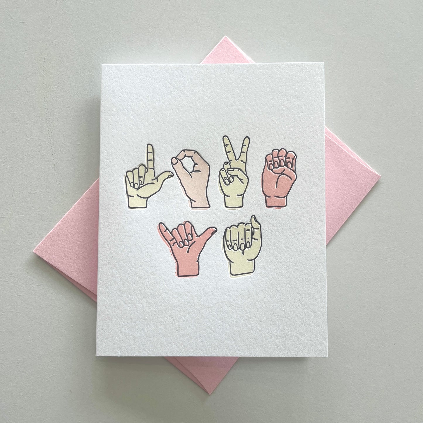 Love Ya Letterpress Greeting Card