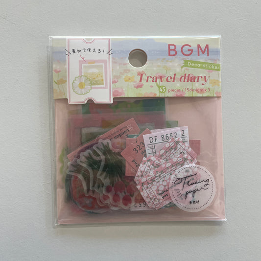 Pink Travel Diary Flake Sticker Pack