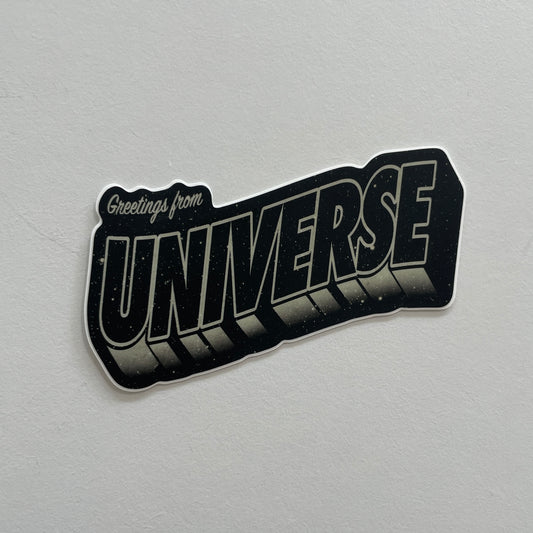 Greetings From Universe Vinyl Sticker