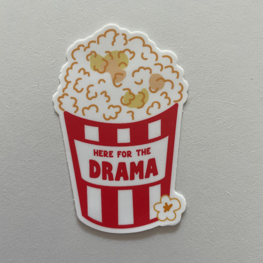 Here For The Drama Vinyl Sticker