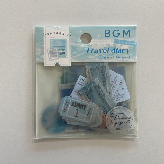 Blue Travel Diary Flake Sticker Pack