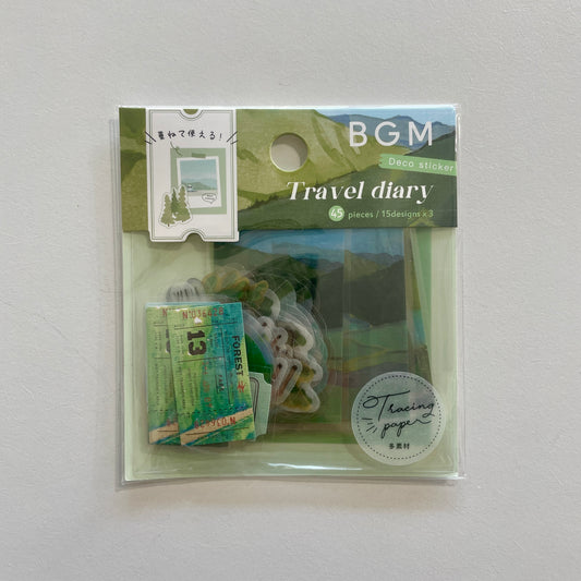 Green Travel Diary Flake Sticker Pack