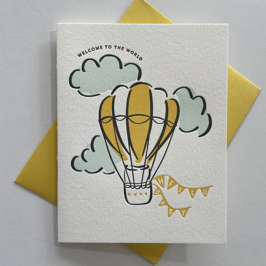 Welcome To The World Letterpress Greeting Card