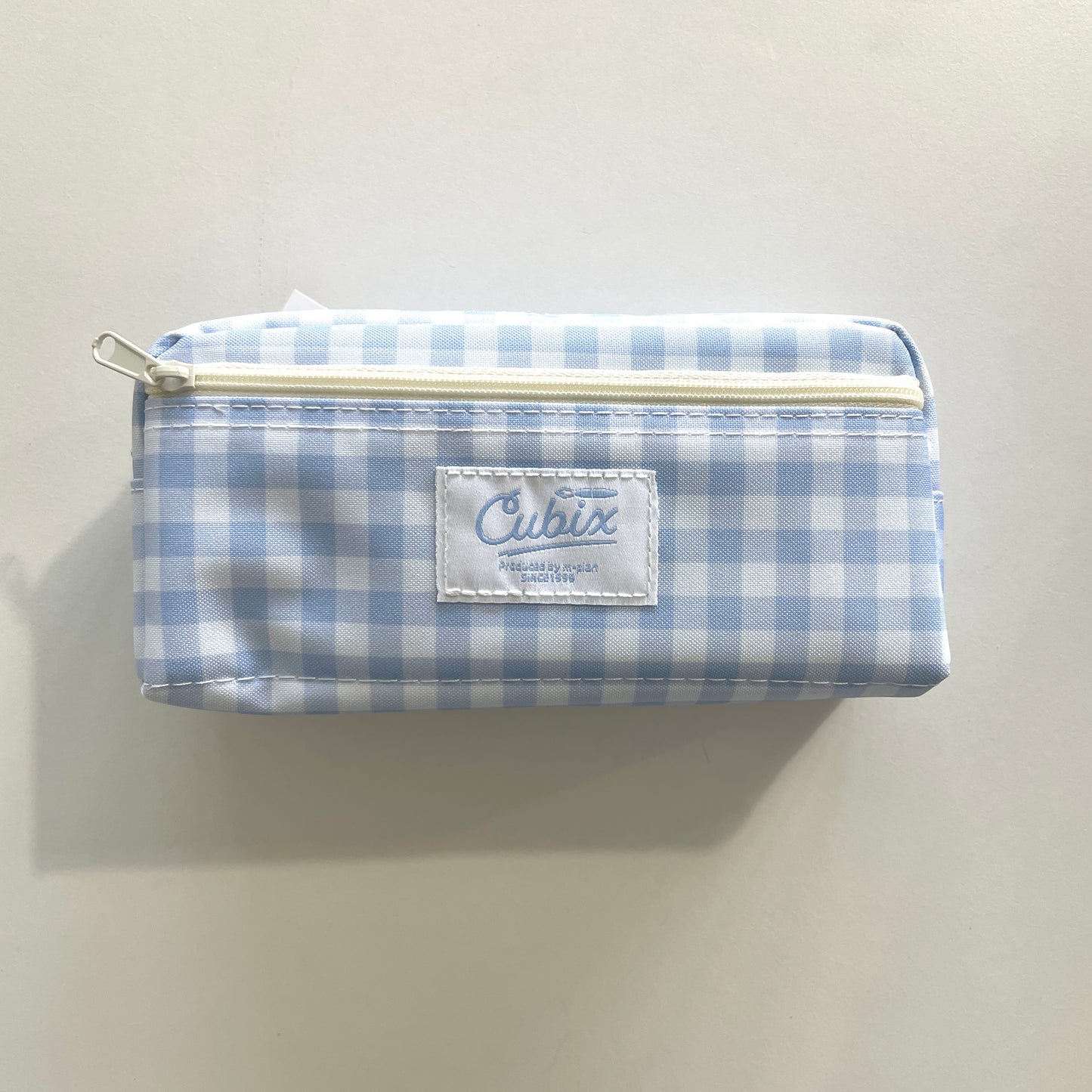 Cubix Small Pen Case | Blue Plaid