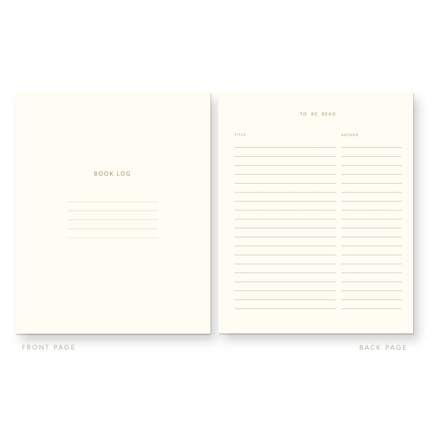 Read and Reviewed Book Log Journal: French Vanilla Cover | Gold Foil