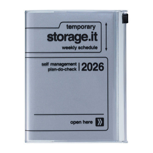 Weekly Vertical Planner 2026-16months A6 Storage.it: Silver