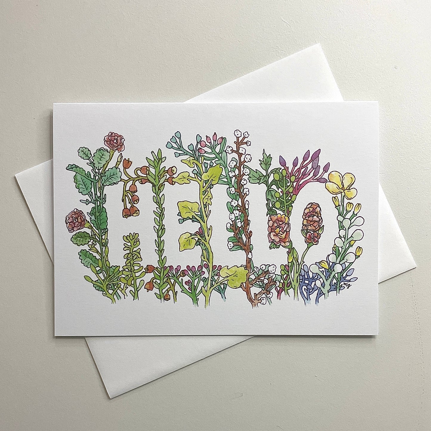Hello Floral Greeting Card