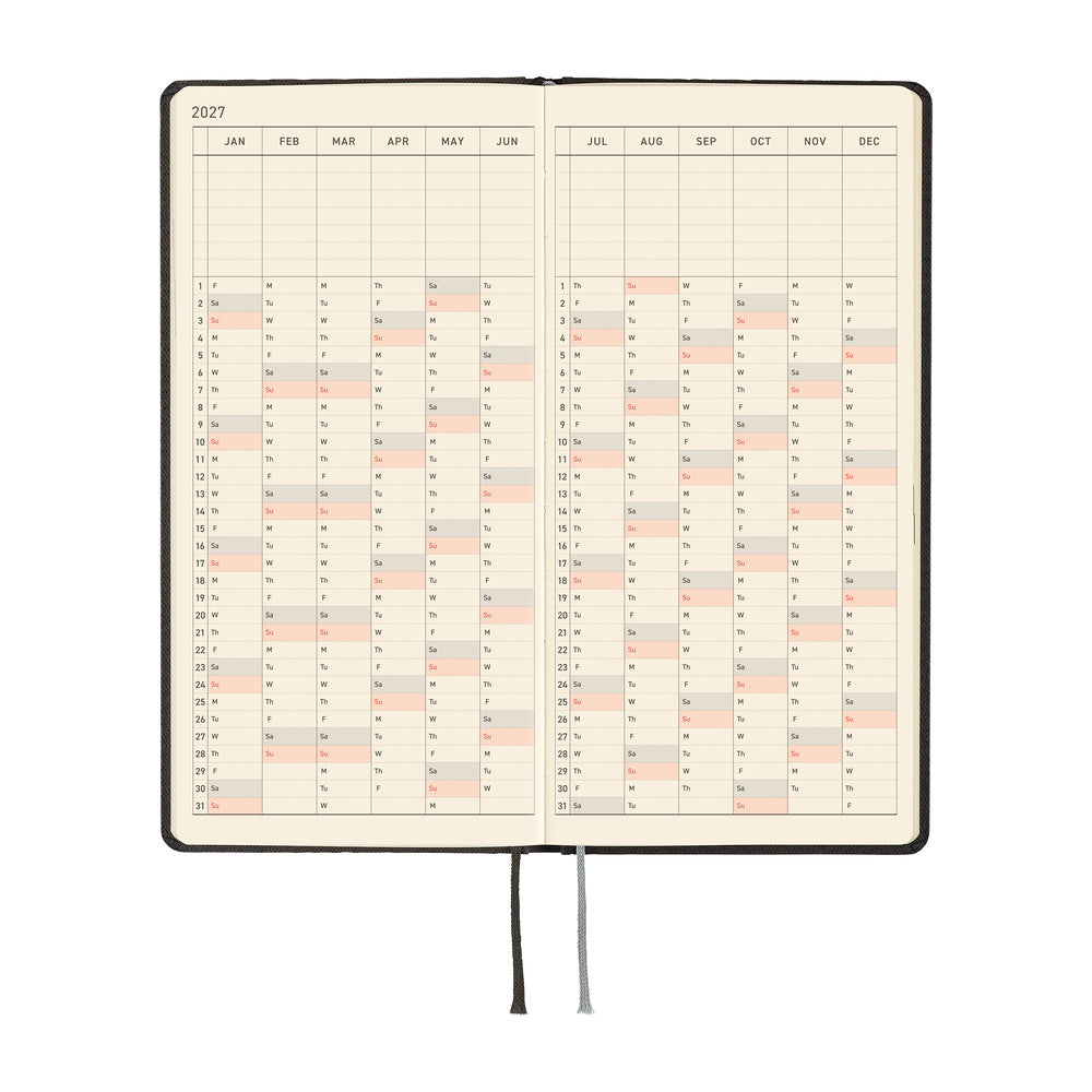 2027 Hobonichi Weeks: Paper Series Black Argyle