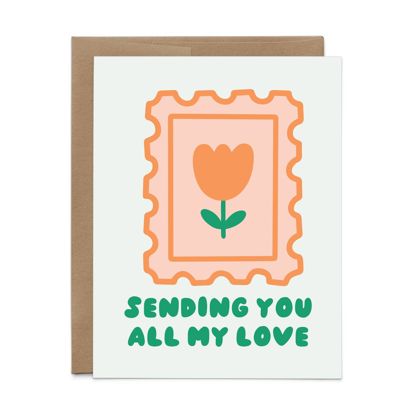 Sending You My Love Postage Stamp Card