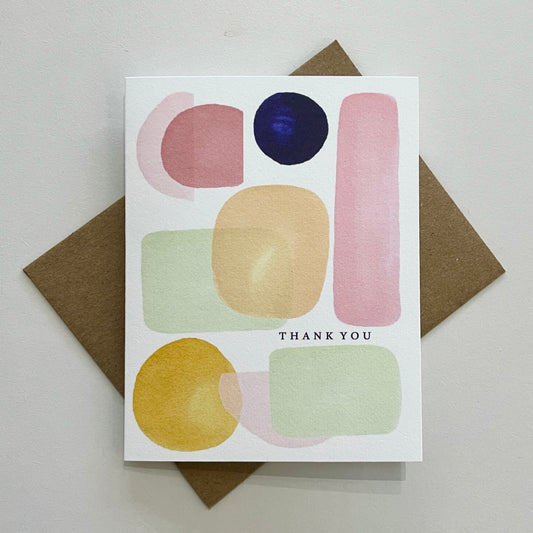 Watercolor Shapes Thank You Card