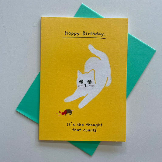 Ken The Cat Thought That Counts Birthday Card