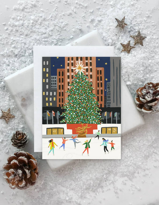 NYC Holiday • Rockefeller Center Tree Card - Boxed Set of 8