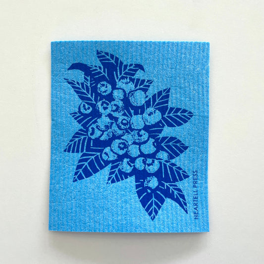 Screen Printed Swedish Dish Cloth | Blueberries