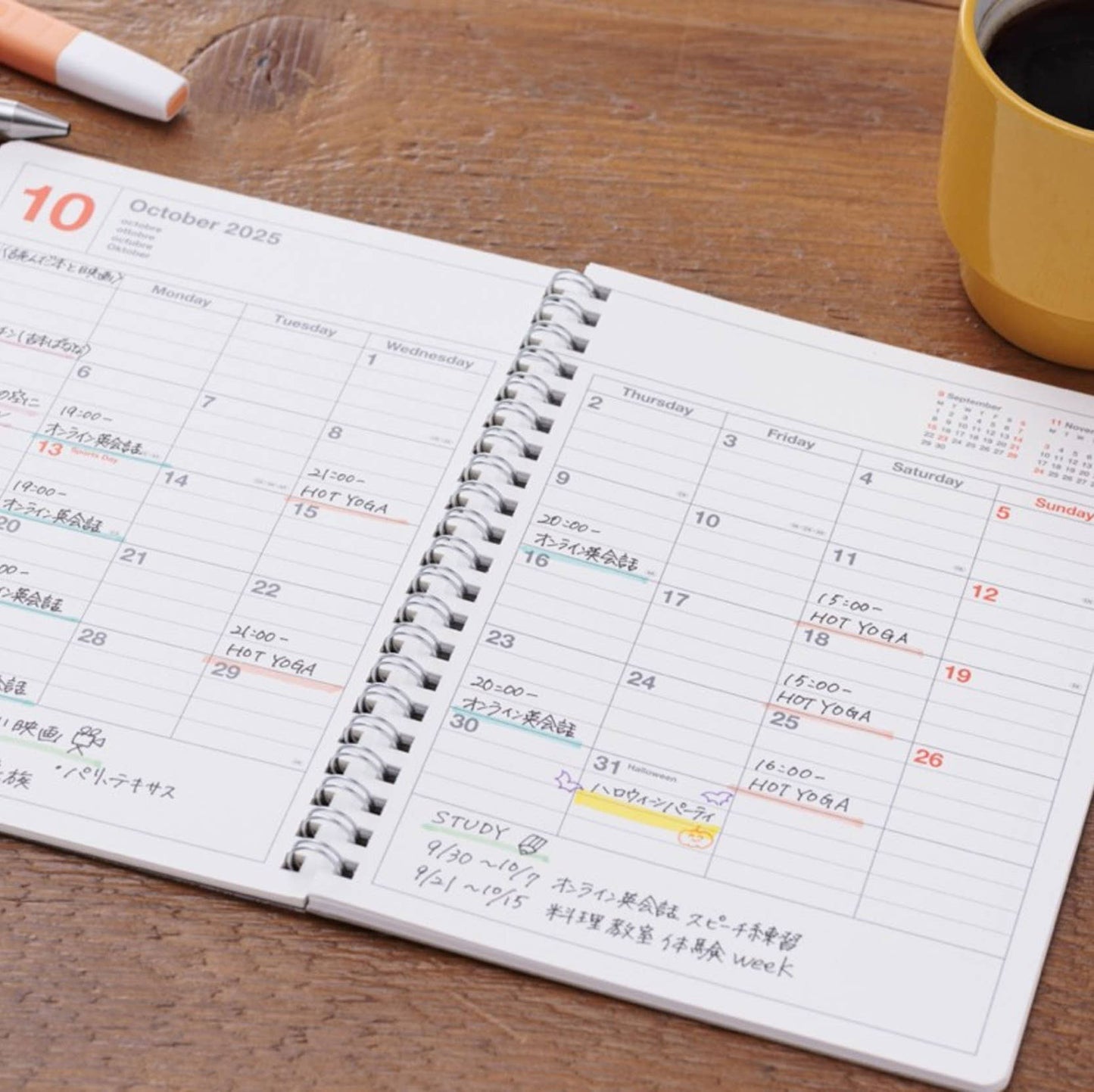 Notebook Calendar 2026,B6,S Lengthway: Black