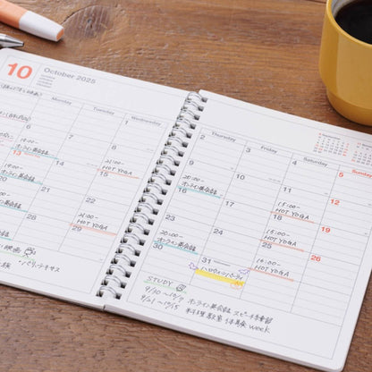 Notebook Calendar 2026,B6,S Lengthway: Black