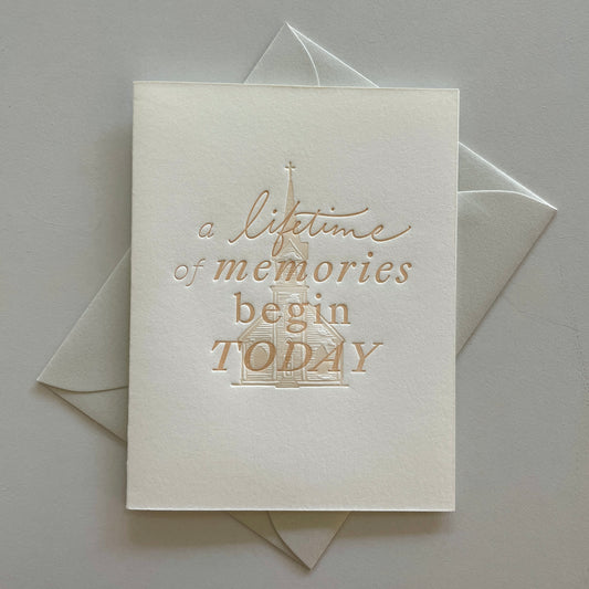 A Lifetime of Memories Letterpress Wedding Card