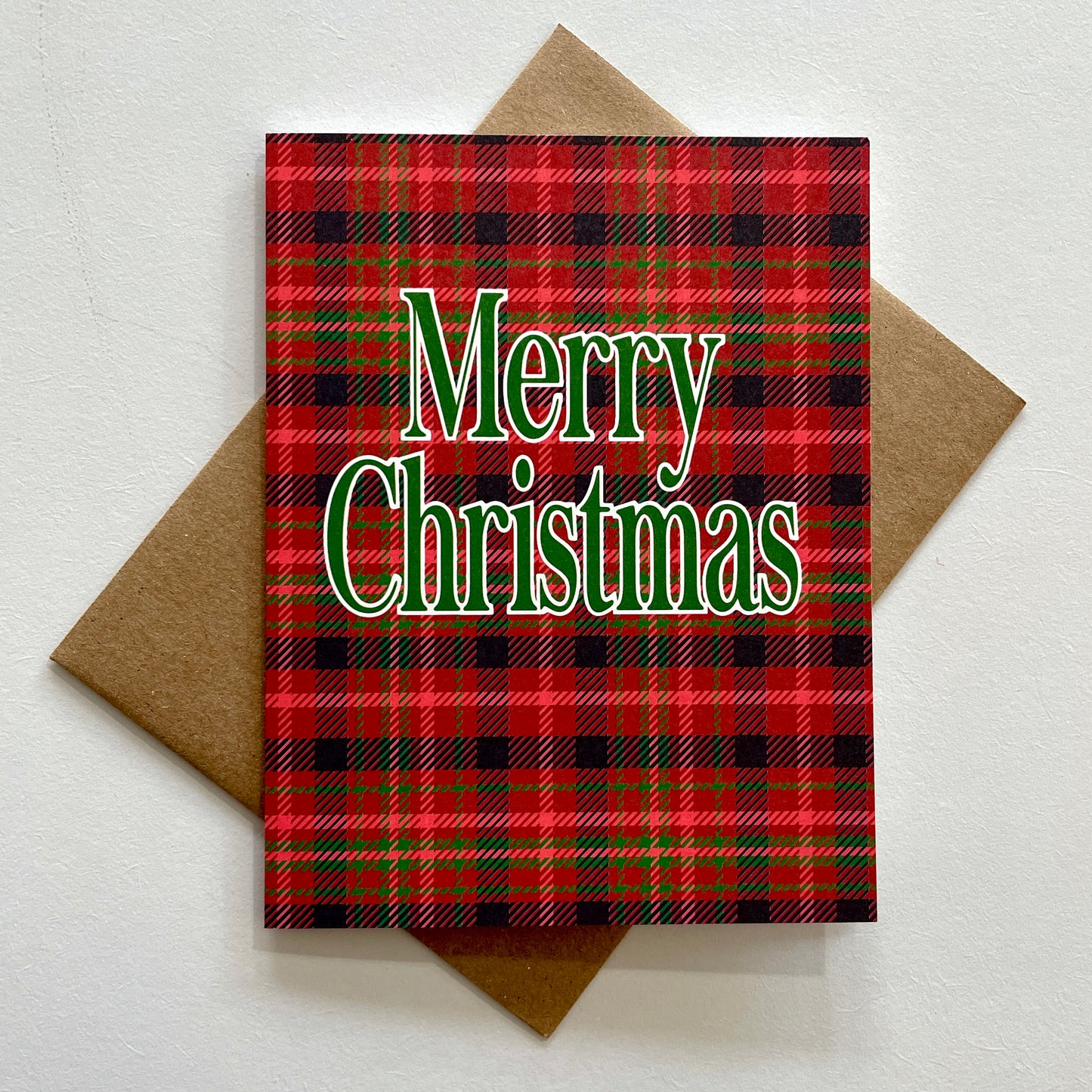 Plaid Merry Christmas Greeting Card