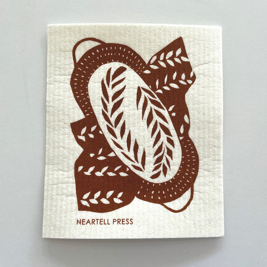 Screen Printed Swedish Dish Cloth | Bread Loaf