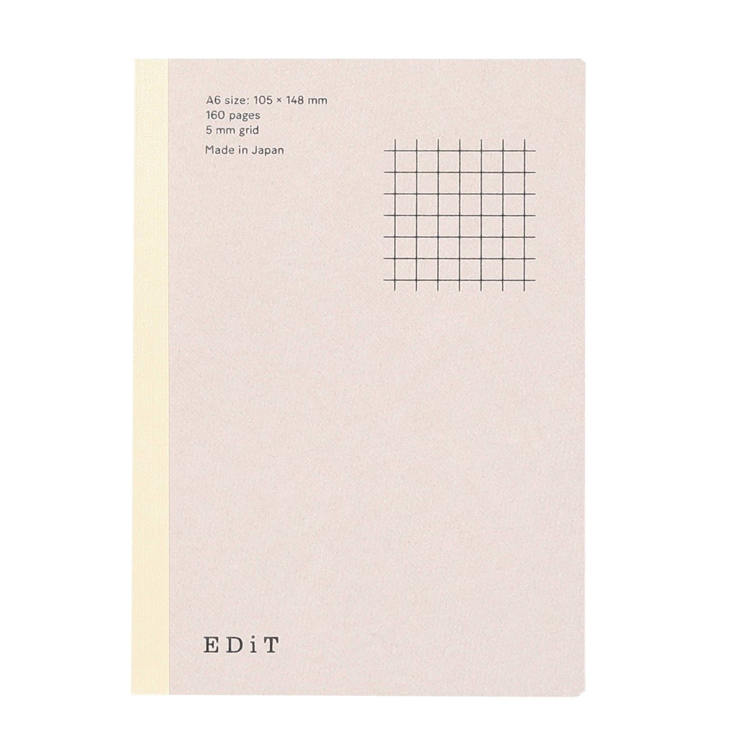 EDiT A6 Lightweight Notebook - 3 Layout (Grid, Ruled, Blank): 5 mm Grid