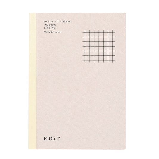 EDiT A6 Lightweight Notebook - 3 Layout (Grid, Ruled, Blank): 5 mm Grid