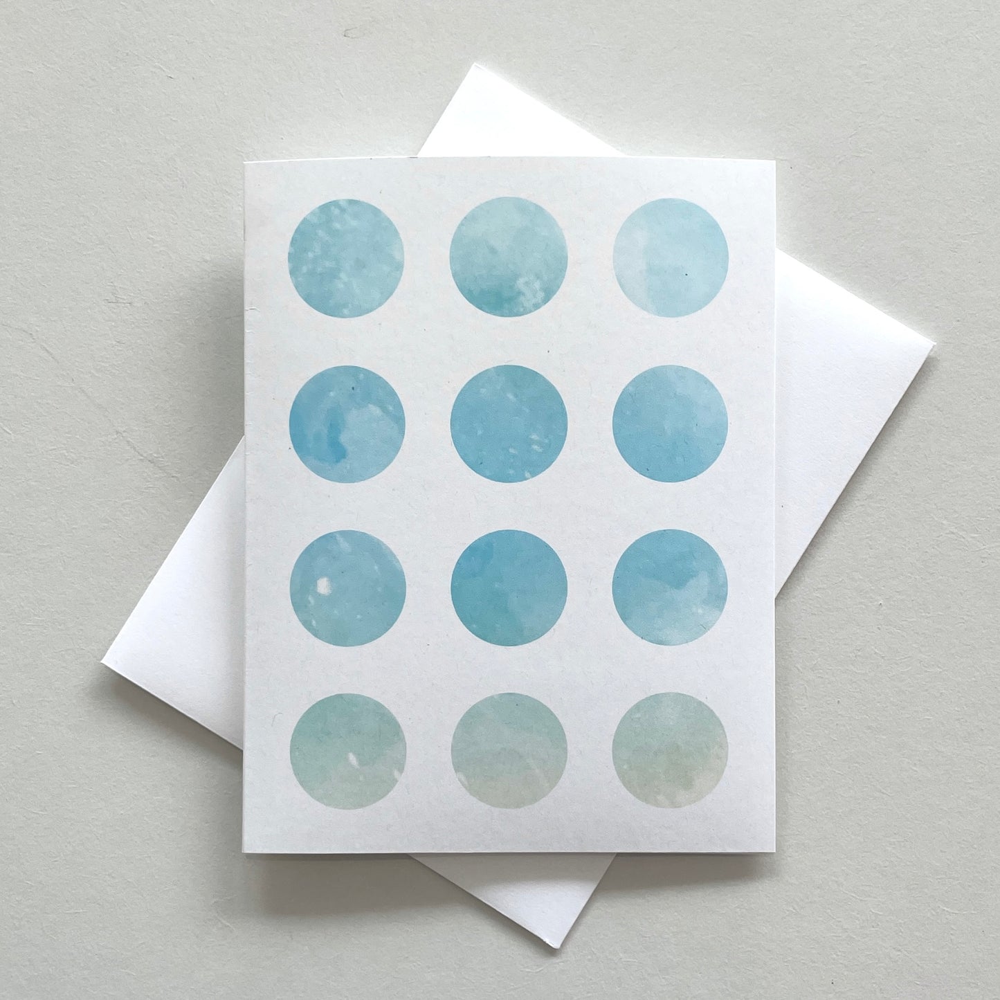 Watercolor Blue Dots Blank Greeting Card