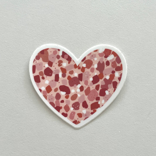 Pink Terrazzo Heart Sticker