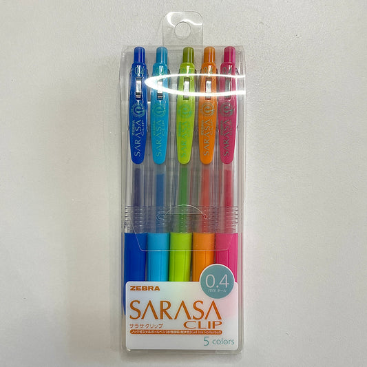 Zebra Sarasa Clip 0.4mm 5 Color Set