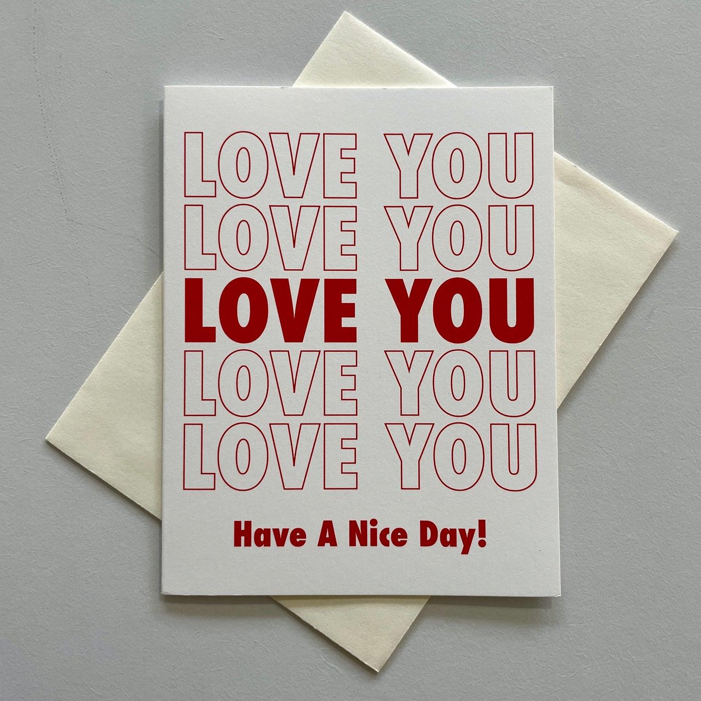 Grocery Bag Love You Greeting Card