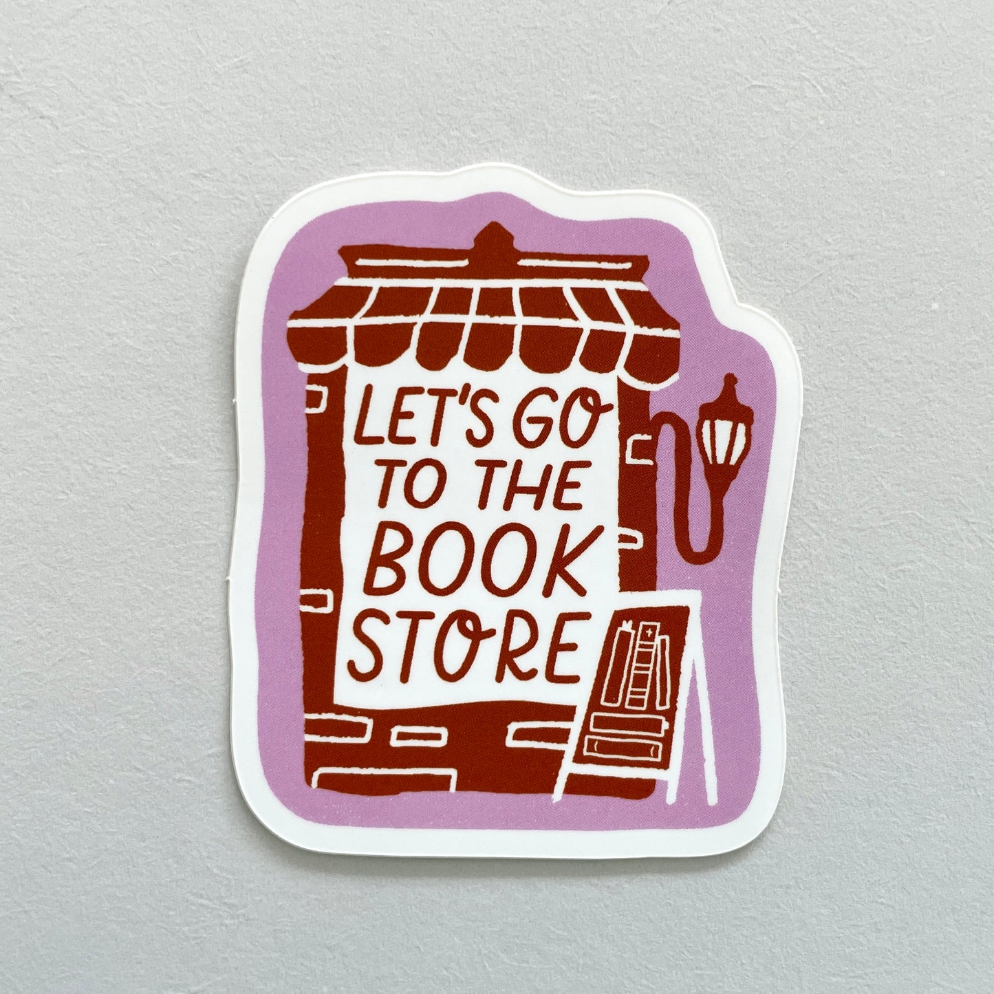 Let's Go To The Bookstore Vinyl Sticker