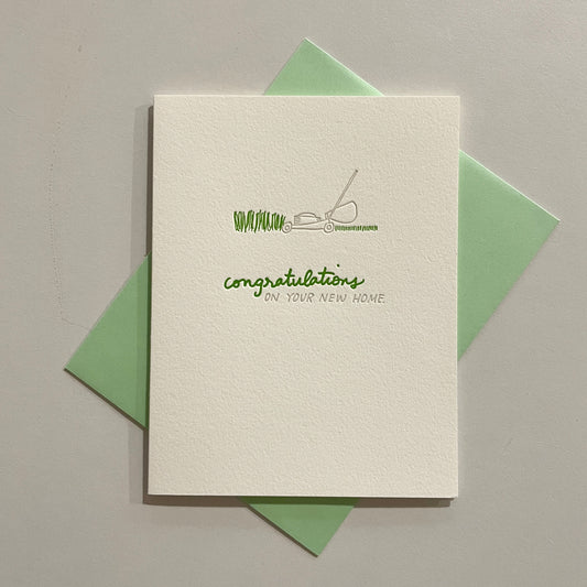 Congratulations On Your New Home Letterpress Greeting Card