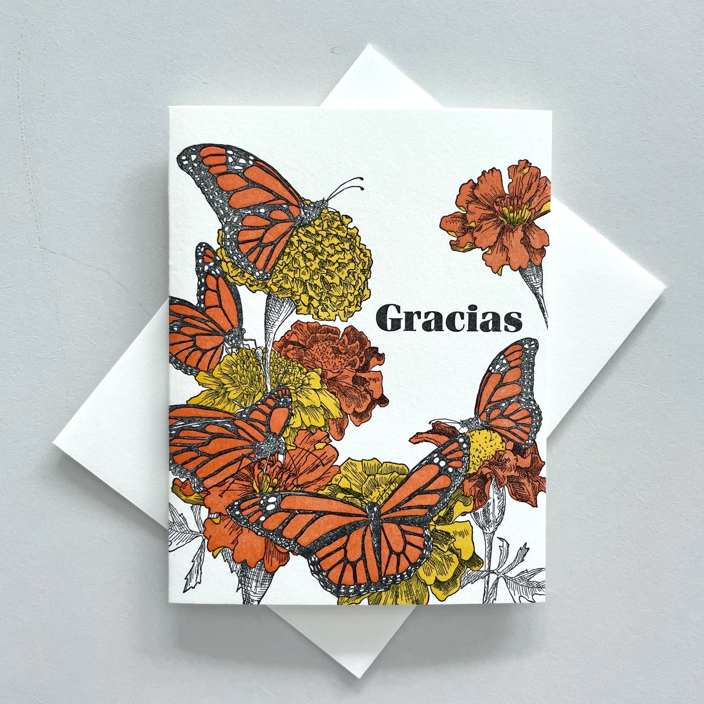 Marigold Gracias Letterpress Thank You Card