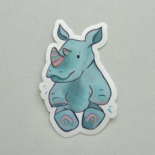 Rainbow Rhino Vinyl Sticker