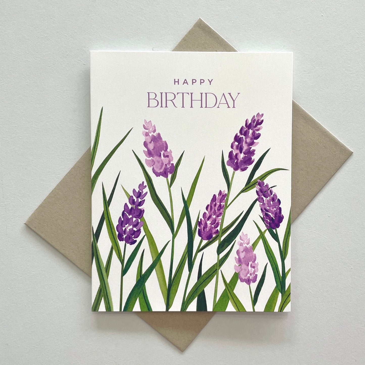 Lavender Field Happy Birthday Greeting Card