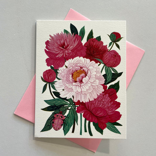 Peony Greeting Card