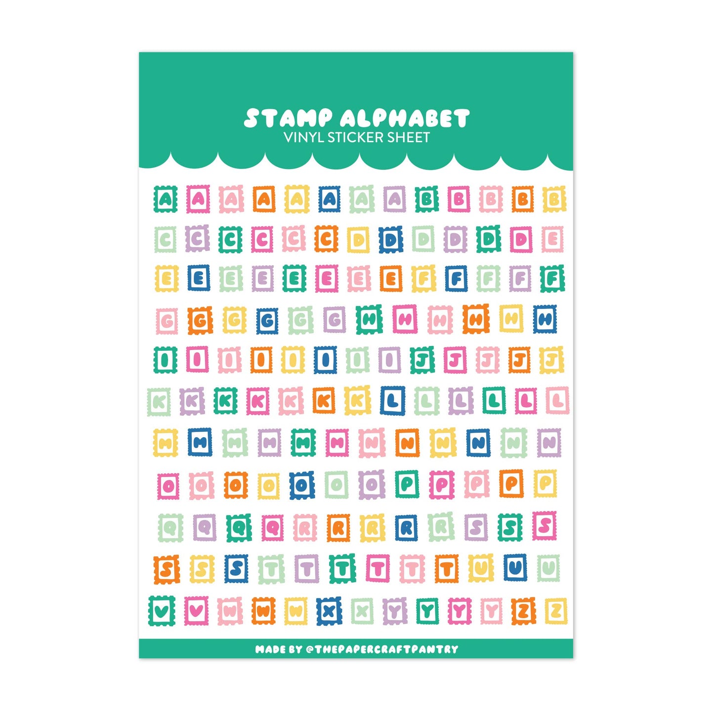 Stamp Alphabet Sticker Sheet | Journaling