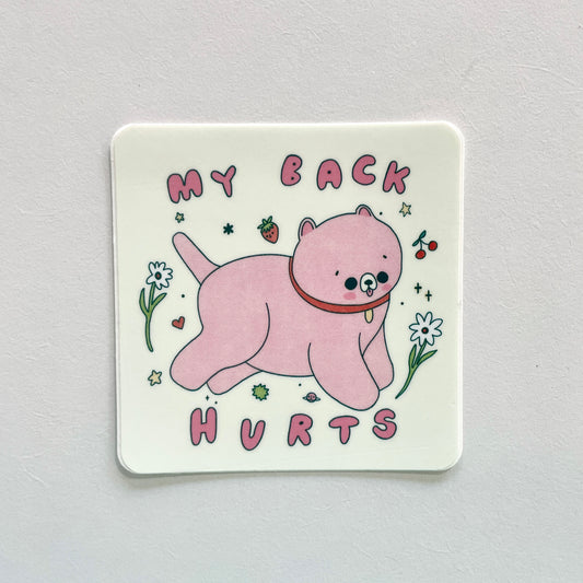 My Back Hurts Vinyl Sticker