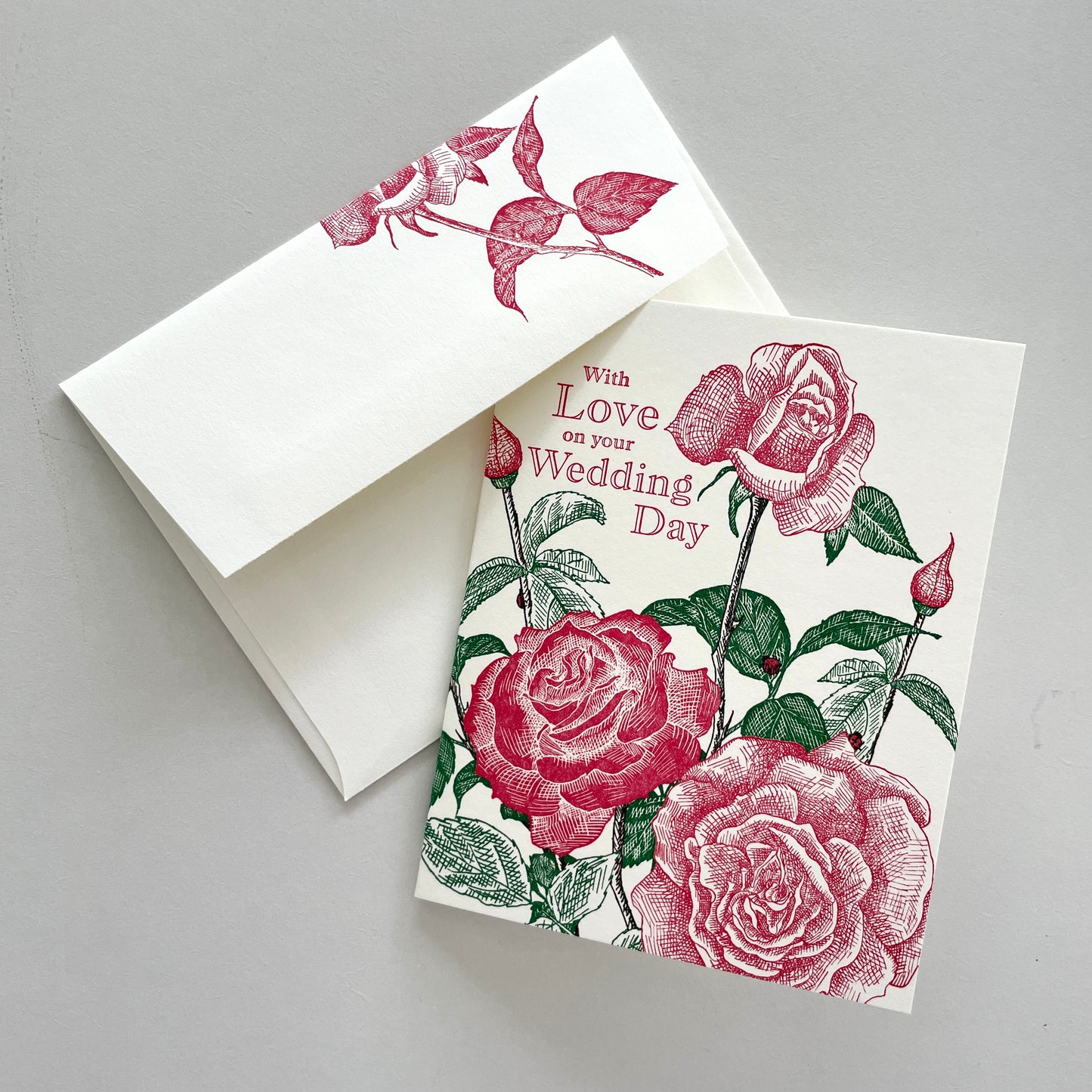 With Love On Your Wedding Day Letterpress Wedding Congratulations Card